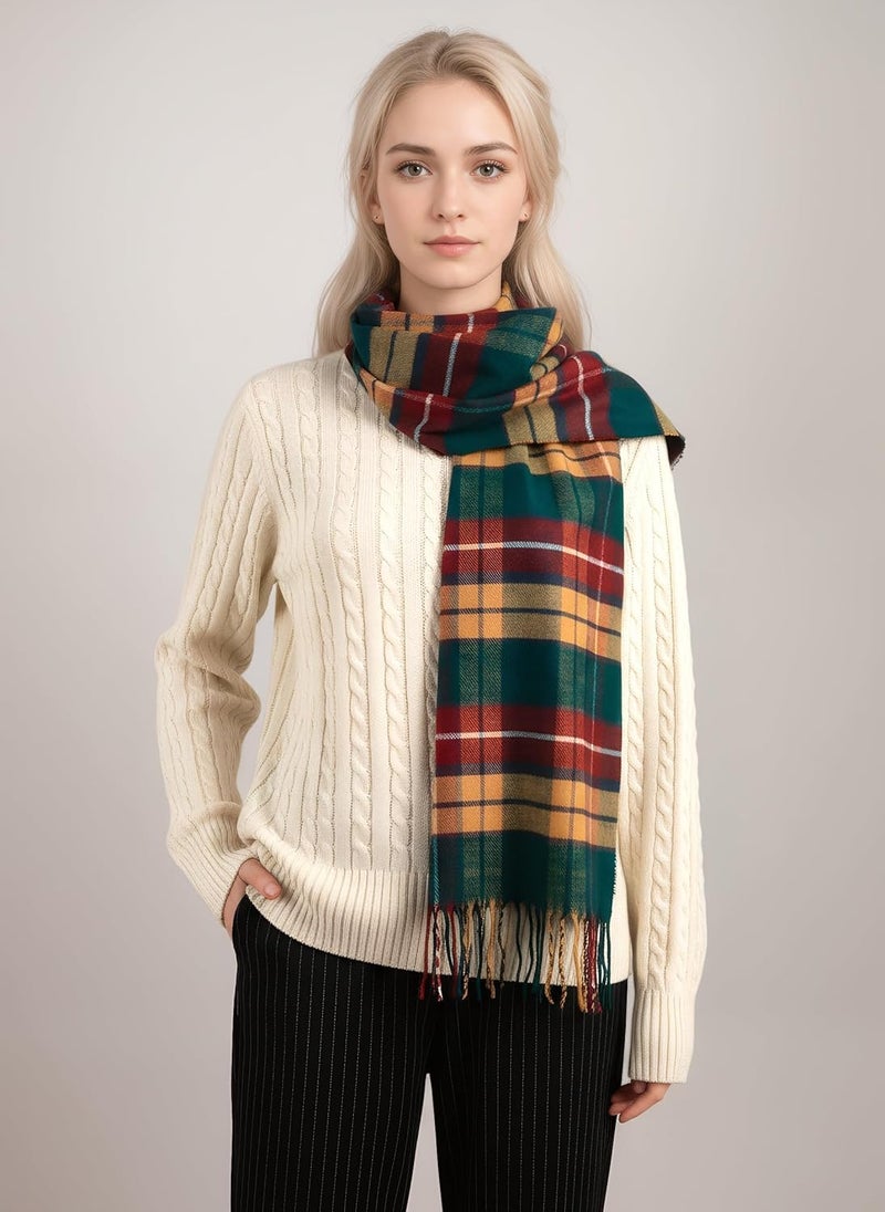 Achillea Scottish Tartan Plaid Scarf - Warm Cashmere Feel Winter Scarf, Scarves for Holiday, Christmas & Daily Wear - Image 5